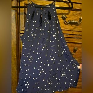 Navy with birds. Beautiful top